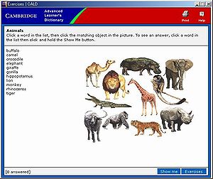 Cambridge Advanced Learner's Dictionary(2003 first edition):Exercises window(2)