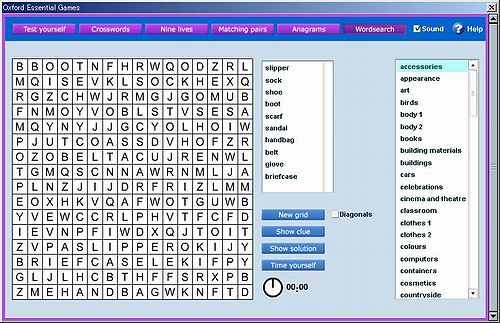 Oxford Essential Dictionary(2006 first edition):Games window(3)